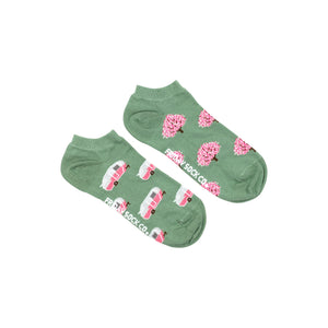 Women's Ankle Socks - RV & Tree (Green|Pink)
