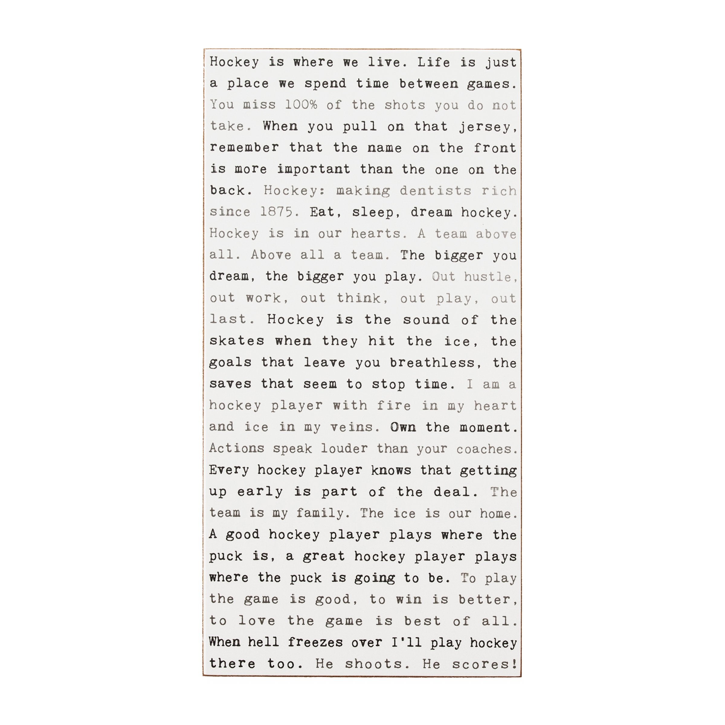 Typewriter Sign - Hockey