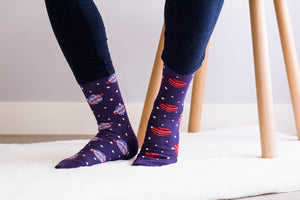 Women's Crew Socks - Jupiter Saturn